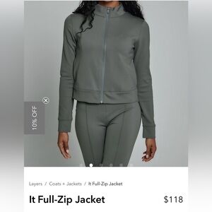 7 Diamonds It Full-Zip Jacket- deep sage size XS